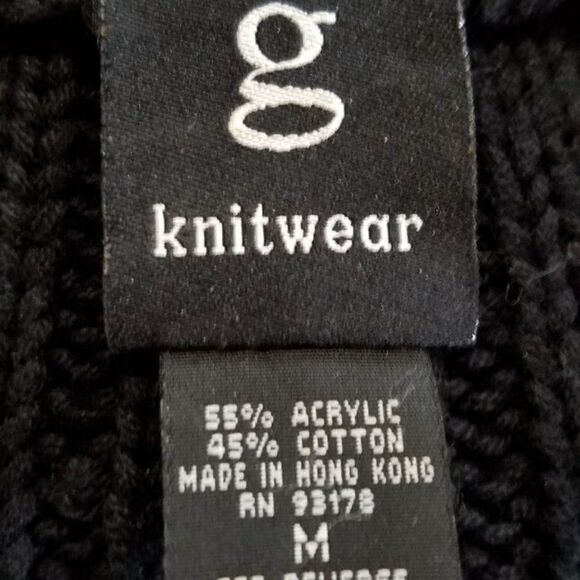 Y2K Black Ribbed Q knitwear Midi/Maxi Cardigan Sweater Size Med - Picture 2 of 9